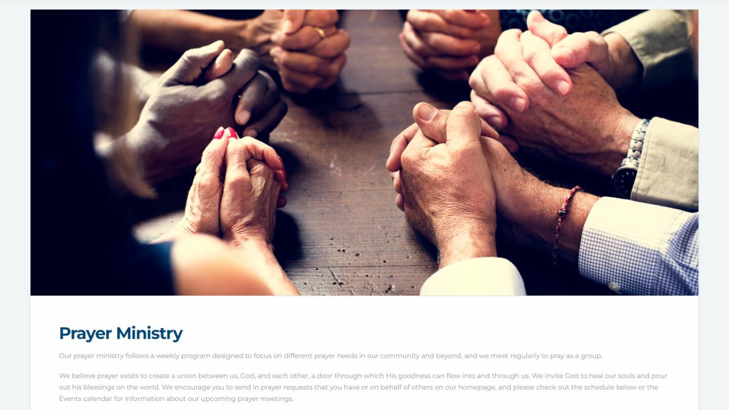 screenshot of a ministry post